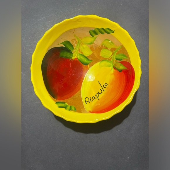 Mexican pottery salsa bowl in fruit theme new - Picture 1 of 3